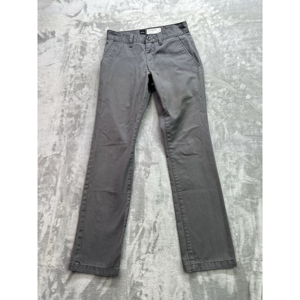 RVCA Weekender Chino Pants Mens 29 Grey Slim Straight Stretch Twill Casual Skate